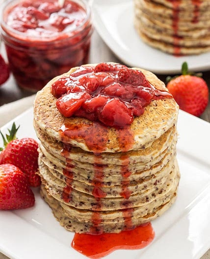 Strawberry Quinoa Pancakes