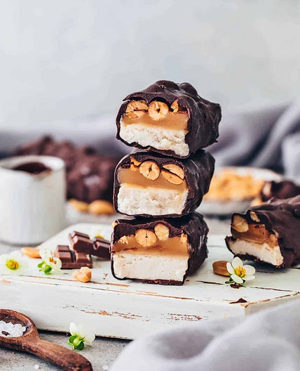 Vegan Snickers Ice Cream Bars