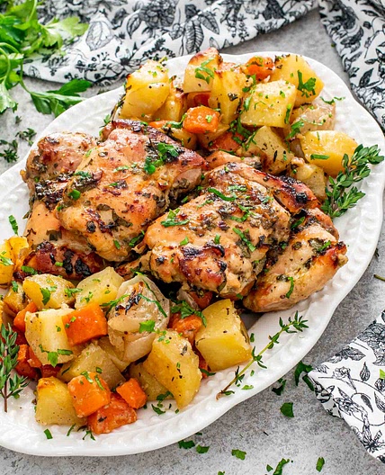 Baked Honey Mustard Chicken With Potatoes