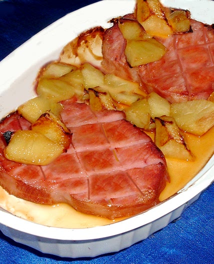 Ham Steaks with Apple Topping