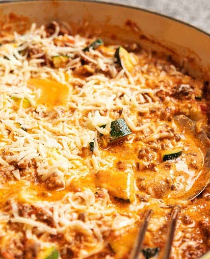 Keto Zucchini Lasagna Skillet