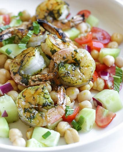 North African Spiced Shrimp and Chickpea Salad