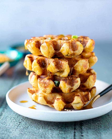 Green Chili Cheddar Waffles