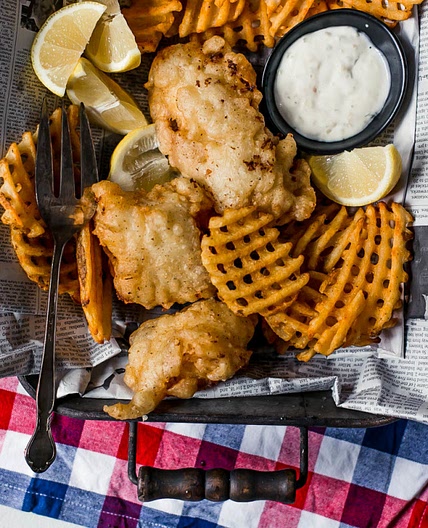 Real English Fish and Chips With Yorkshire Beer Batter