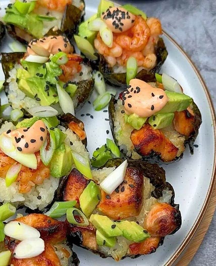 Viral TikTok Baked Salmon Sushi Cups