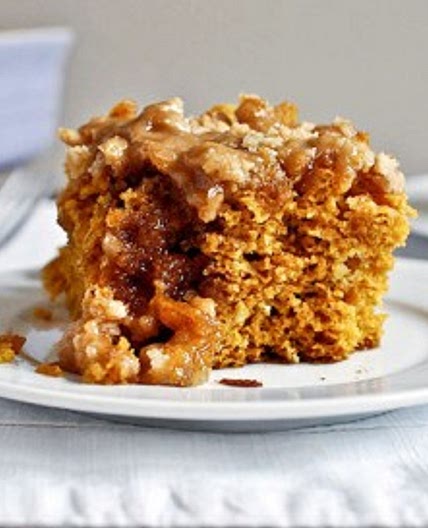 Pumpkin Coffee Cake with Brown Sugar Glaze