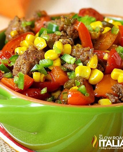 Spicy Mexican Corn Skillet with Sausage