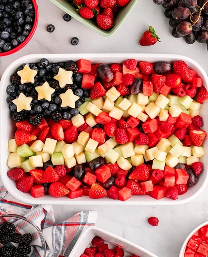 Red White and Blue Fruit Salad
