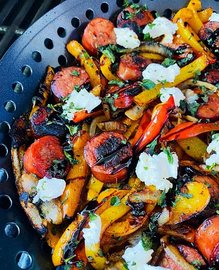 Grilled Balsamic Sausage and Veggies