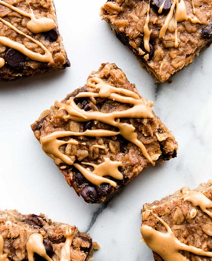 Peanut Butter Banana Chocolate Chip Oatmeal Bars