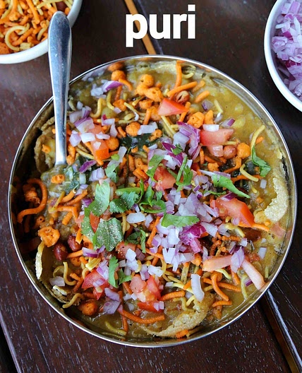 masala puri recipe | bangalore street style masala poori chaat recipe