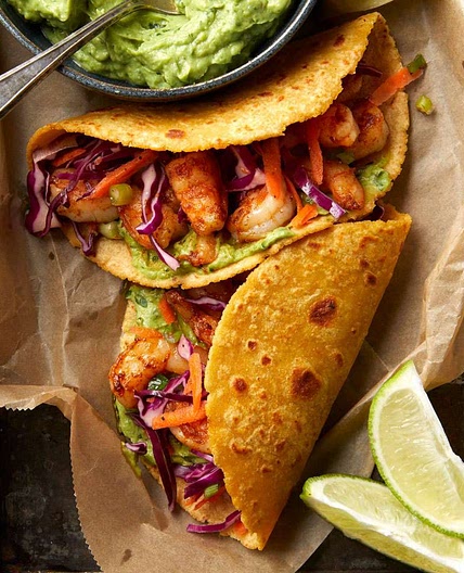 Shrimp Tacos with Avocado Crema
