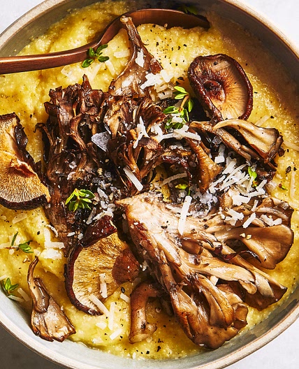 Polenta With Roasted Mushrooms and Thyme