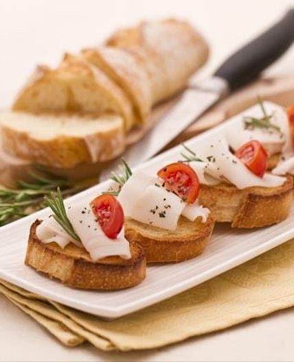 Bruschette al lardo e rosmarino