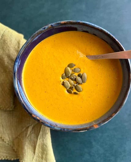 Low FODMAP Roasted Carrot Tahini Soup