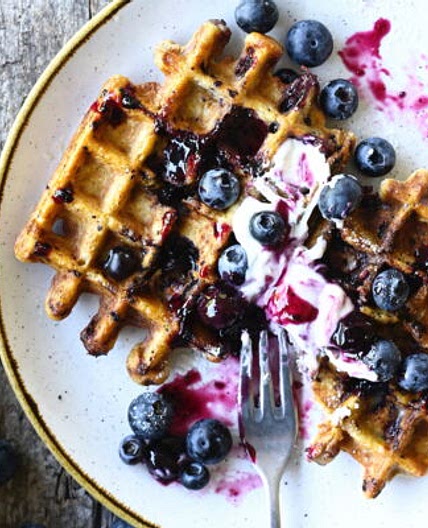 Gaufres aux myrtilles