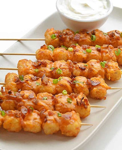 Loaded Tater Tot Skewers Recipe