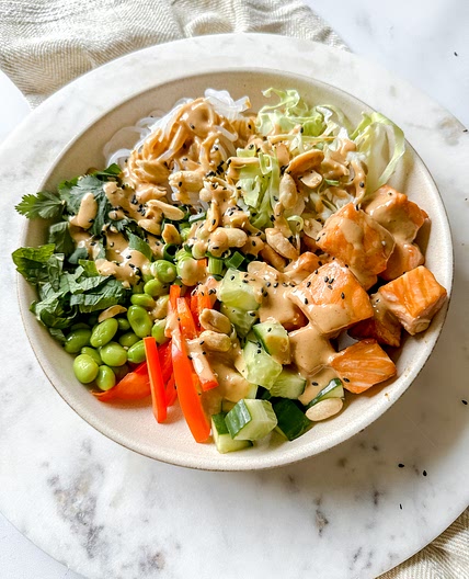 Spring Roll Salmon Salad