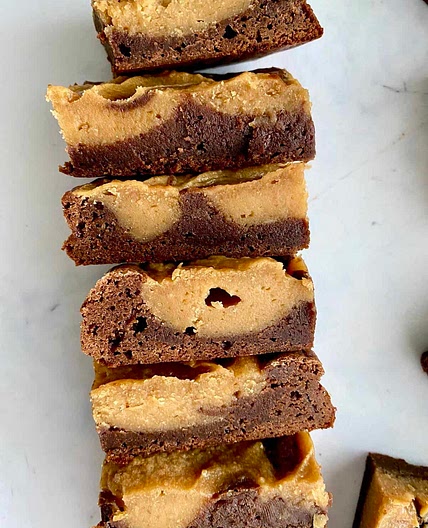 Peanut Butter Cream Cheese Swirl Brownies