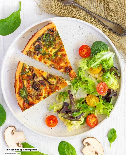 Chicken and Spinach Quiche