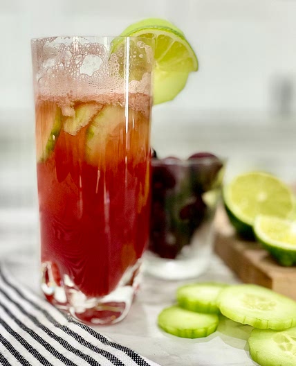 Cucumber Cherry Lime Mocktail