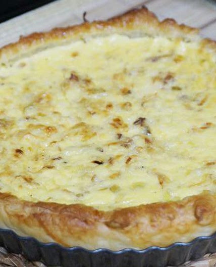 Receita de Quiche de queijo com alho poró