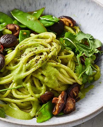 Spaghetti mit Edamame-Pesto Rezept