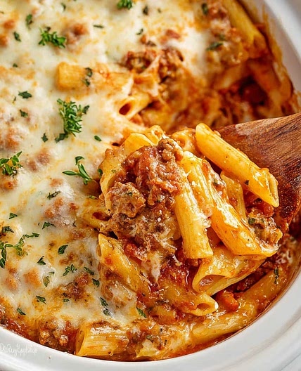 Crock Pot Baked Ziti