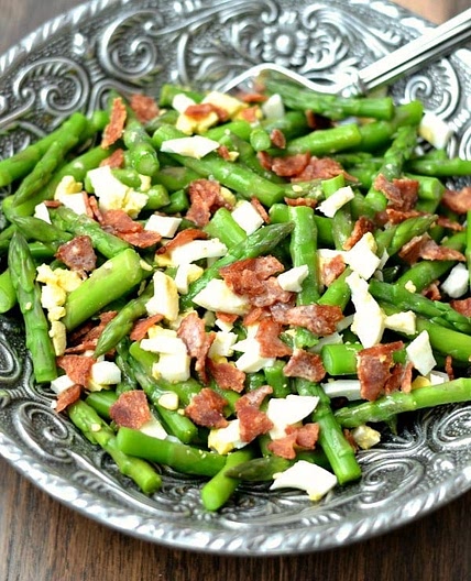 Asparagus Bacon and Egg Salad with Dijon Vinaigrette