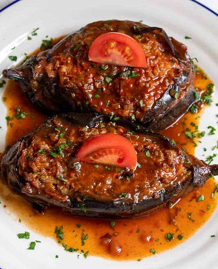Imam Bayildi (Turkish Stuffed Eggplant)