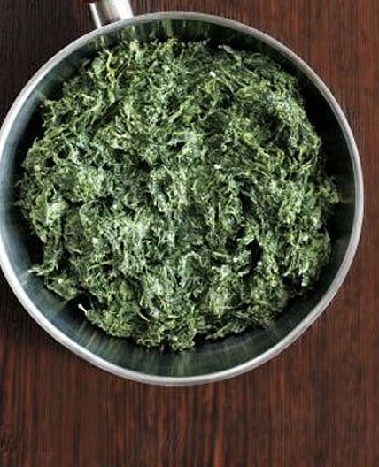 Lighter creamed spinach