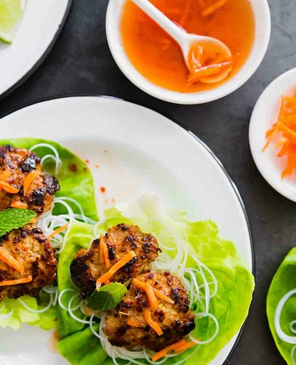 Lemongrass Pork Meatball Lettuce Wraps