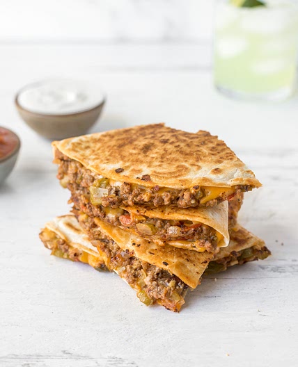 Cheesy Ground Beef Quesadillas
