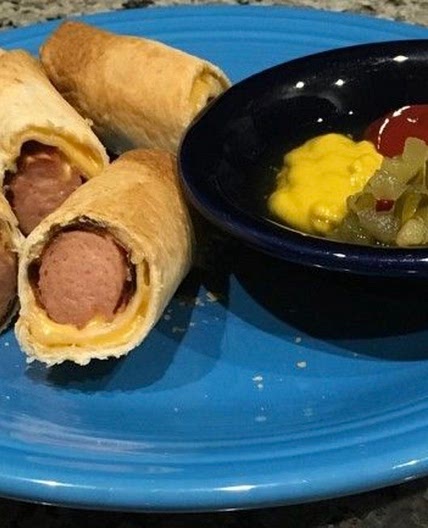 Air Fried Hot Dog and Bean Wrap