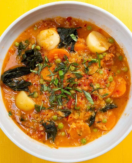 One Pot Chorizo and Lentil Soup