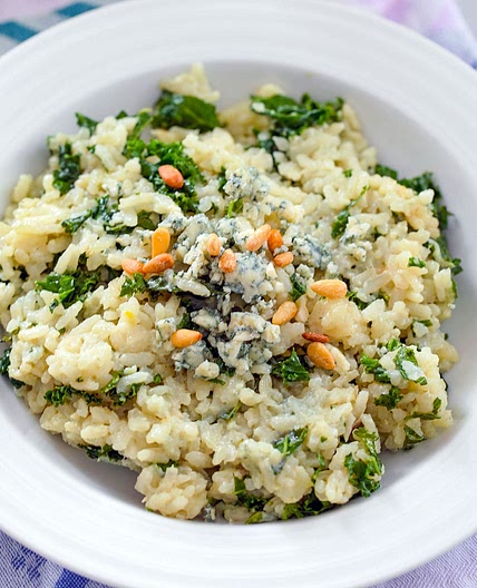 Blue Cheese Risotto with Kale