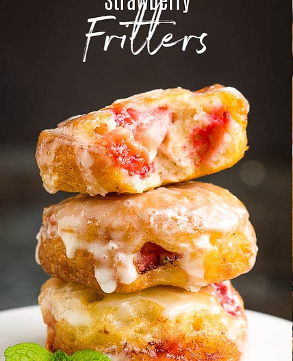 Glazed Strawberry Fritters