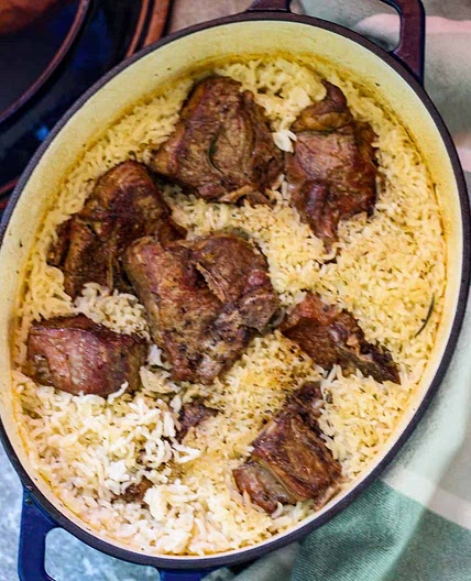 Oven Baked Lamb and Rice Dish