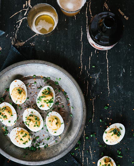oeufs farcis à la courge rôtie