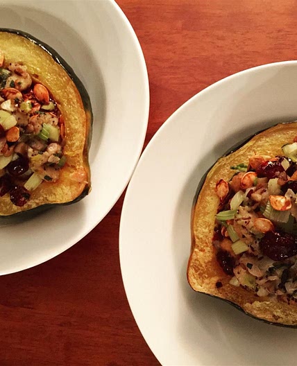 Wild Rice Stuffed Acorn Squash