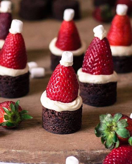 Santa Hat Brownies recipe