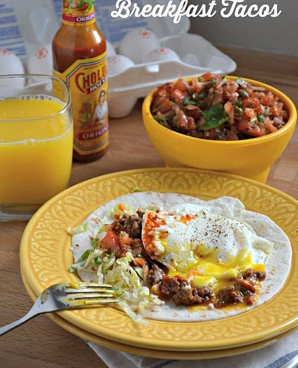Open-Faced Mexican Breakfast Tacos