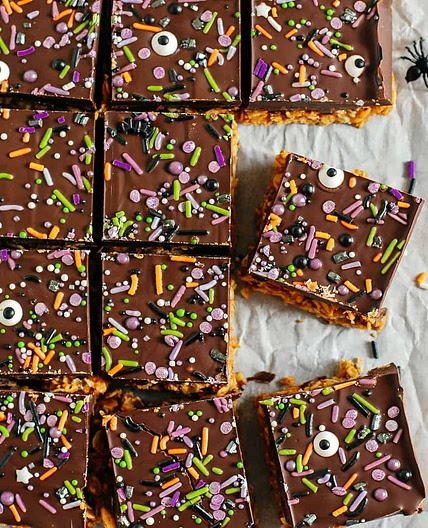 No Bake Chocolate Pumpkin Bars