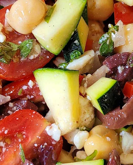 Mediterranean Zucchini and Chickpea Salad