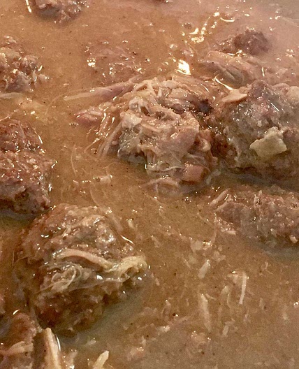 Ragout de Pattes de Cochon (Pork Shank and Meatball Stew)