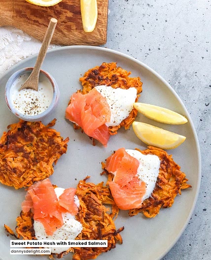 Sweet Potato Hash with Smoked Salmon