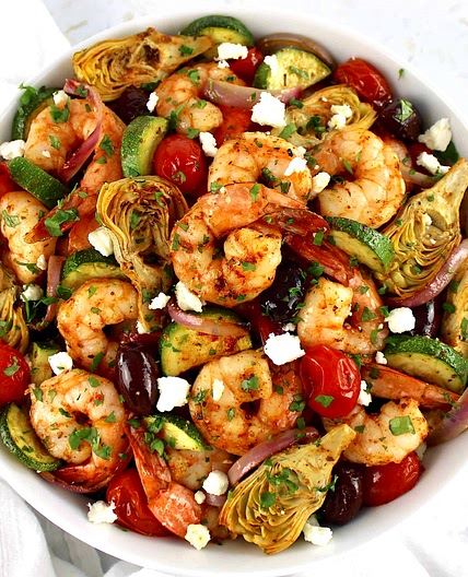 Mediterranean Sheet Pan Shrimp