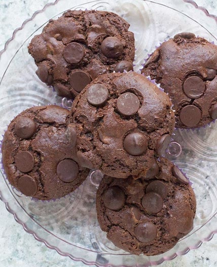 Low FODMAP Double Chocolate Chip Muffins