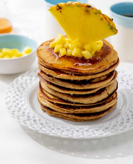 Whole Wheat and Banana Sugar-Free Pancakes |+Video|