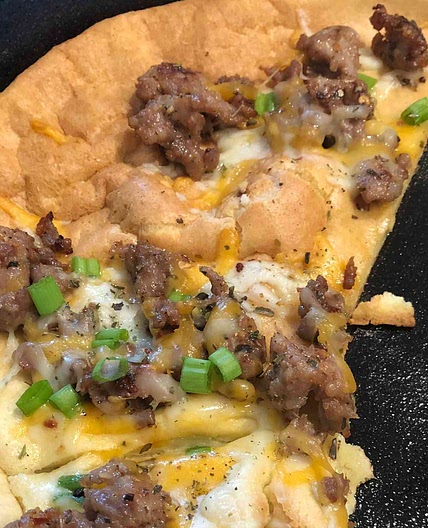 Herb, Sausage, and Cheese Dutch Baby